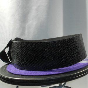 Vintage 80's style wide belt with strap ties and faux snake skin front